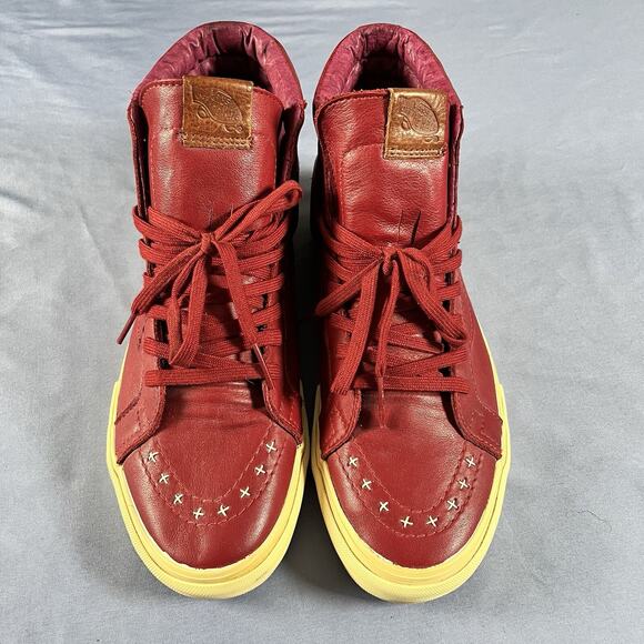 Vans Vault x Wish ATL Sk8-HI Fine Wine Men’s Size 10.5 Red Leather Shoes 721277 main image 5